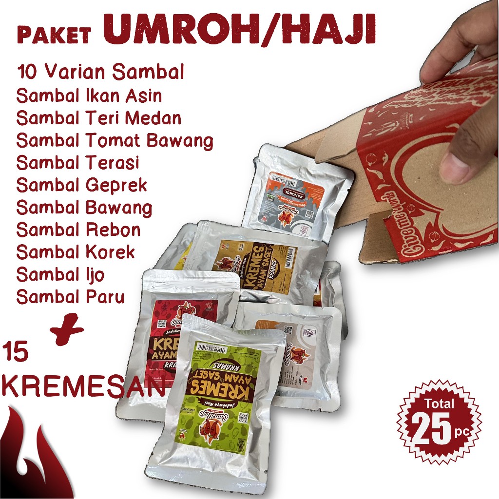 

SamBhojo Paket Sambal dan Kremes Bekal Umroh/Haji 25pc