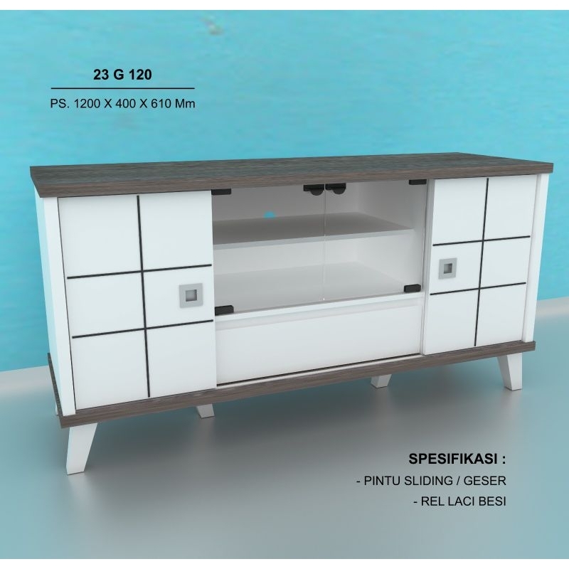 Meja tv / Buffet tv minimalis Pintu Sliding 23 G 120