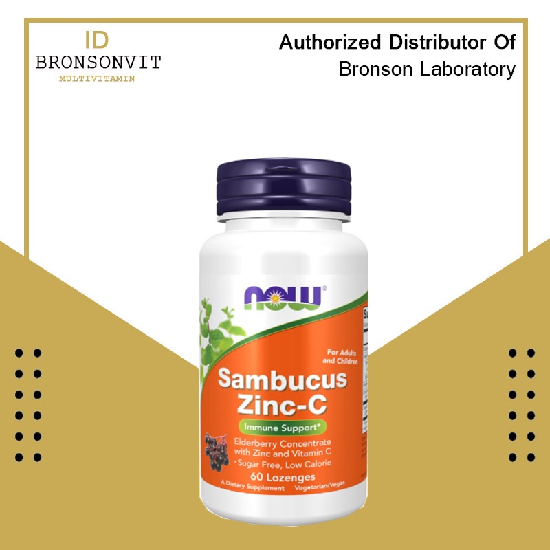 Now Foods Now Food Sambucus Zinc-C Vitamin Anak Immune Support Daya Tahan Tubuh Zinc C 60 Lozenges