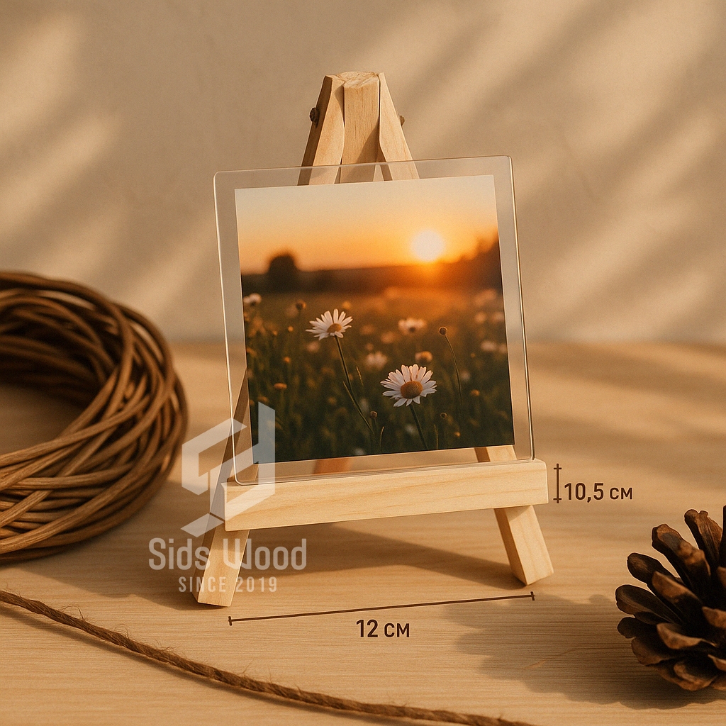 

Wooden Projects Stand Easel / Stand meja Kayu Jati belanda Penyangga foto Mini ukuran 12x10.5