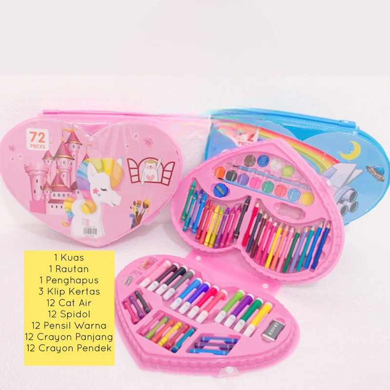 

COD Crayon Set 72pcs / Krayon Mewarnai Anak 72pcs / Pensil Warna Set 72pcs Stationery