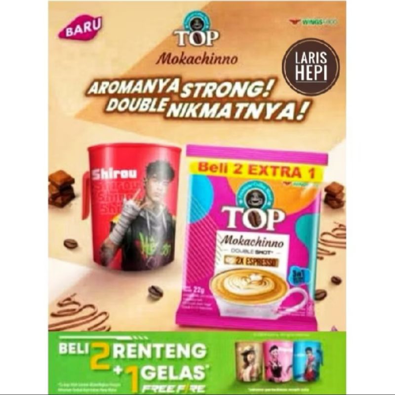

30 pcs top coffee mokachinno ( gratis gelas free fire)