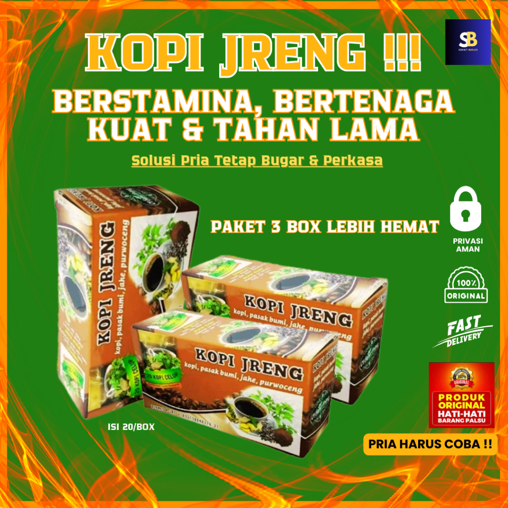 

KOPI JRENG - Kopi Jreng Menjaga Kebugaran Tubuh Selama Bertempur | Anti Ejakulasi Dini 3 BOX