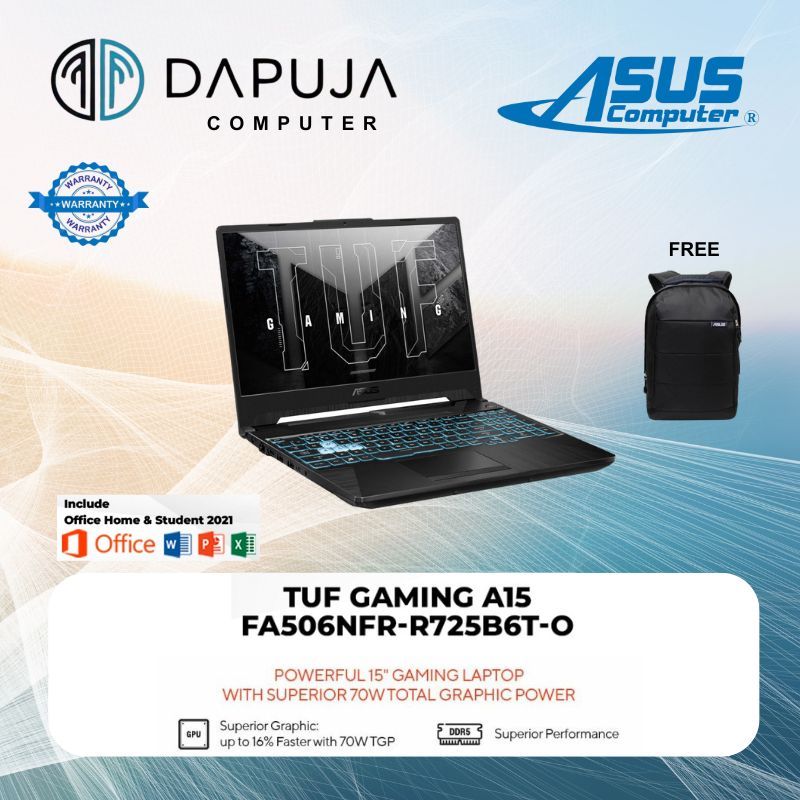 NB ASUS TUF GAMING 7 7435HS Memori 16GB HDD 512GB A15 FA506NFR-R725B6T-O(GRAPHITE BLACK)