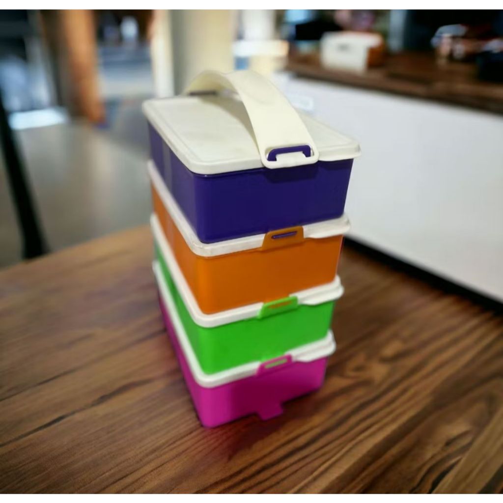 RANTANG LBH / RANTANG 4 susun / kotak bekal ceria besar / rantang plastik warna warni / kotak makan 