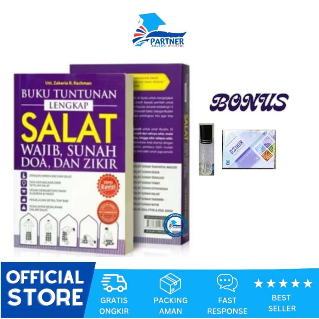 Buku Tuntunan Sholat Lengkap SALAT Wajib Sunnah Doa dan Zikir - Zakaria R. Rachman Original