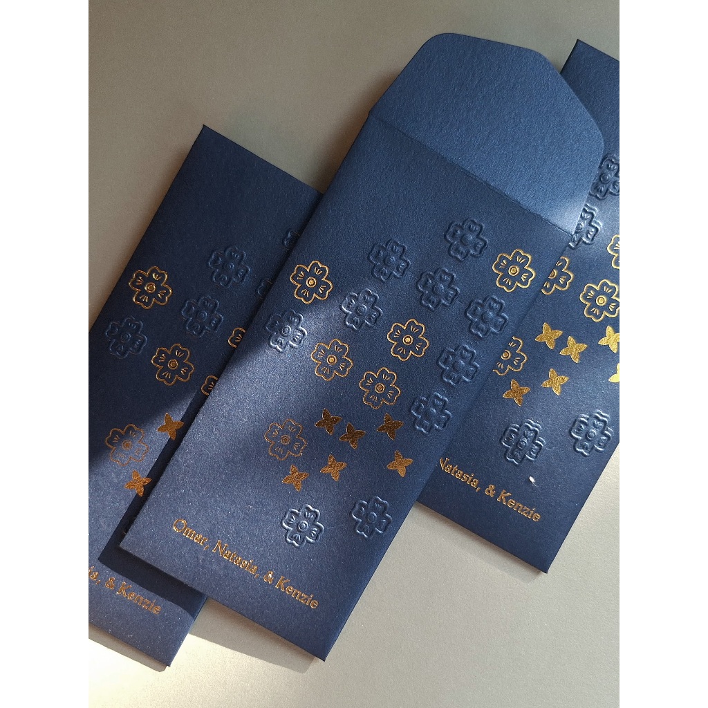 

50 pcs Amplop Premium Custom Nama Emboss Foil Angpao THR Imlek Kondangan