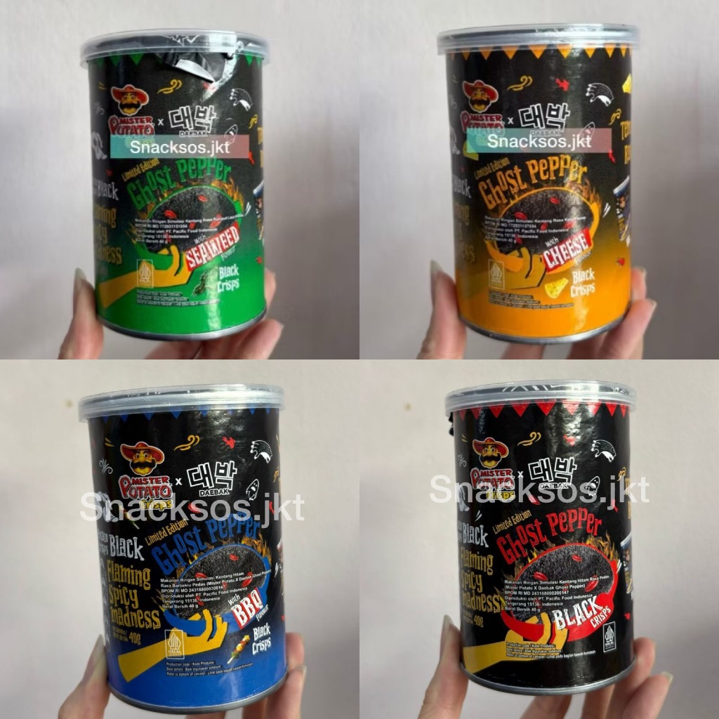 

MISTER POTATO DAEBAK CHIPS GHOST PEPPER ORIGINAL / CHEESE / SEAWEED / BBQ - MR POTATO