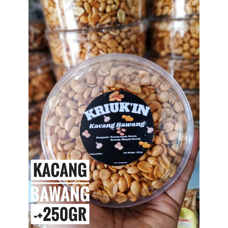 

kacang bawang berat 250 grm
