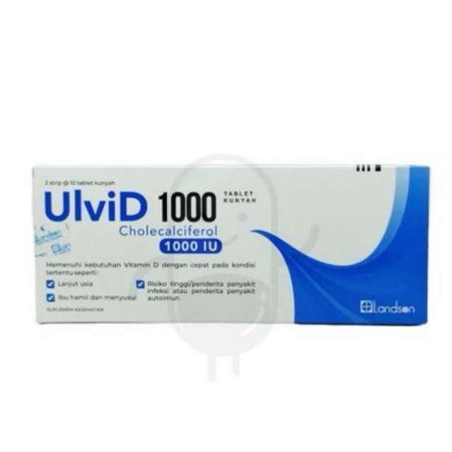 ULVID 1000 IU BOX 30 TABLET KUNYAH VITAMIN D RASA ANGGUR