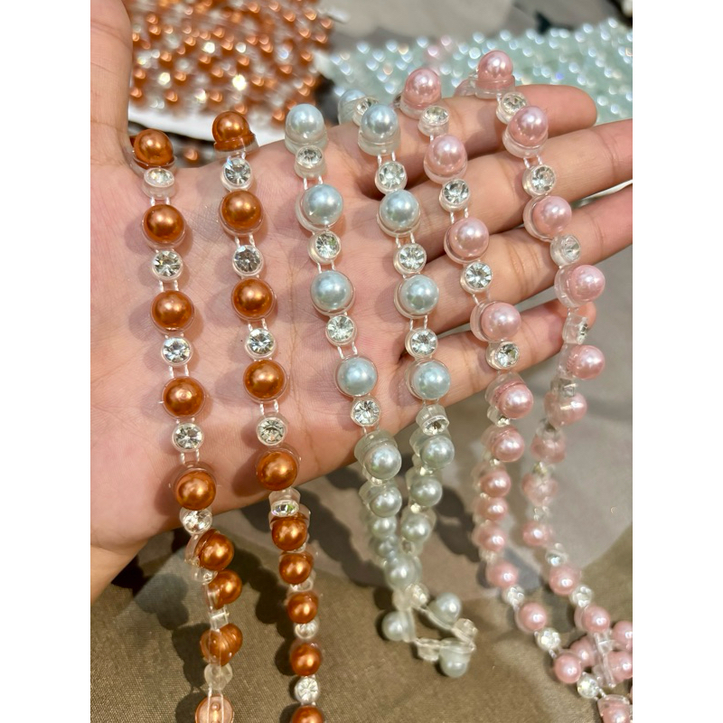 [ROLL] Aplikasi Mutiara Pinggang / Payet Mutiara Meteran / Aplikasi H230 Premium