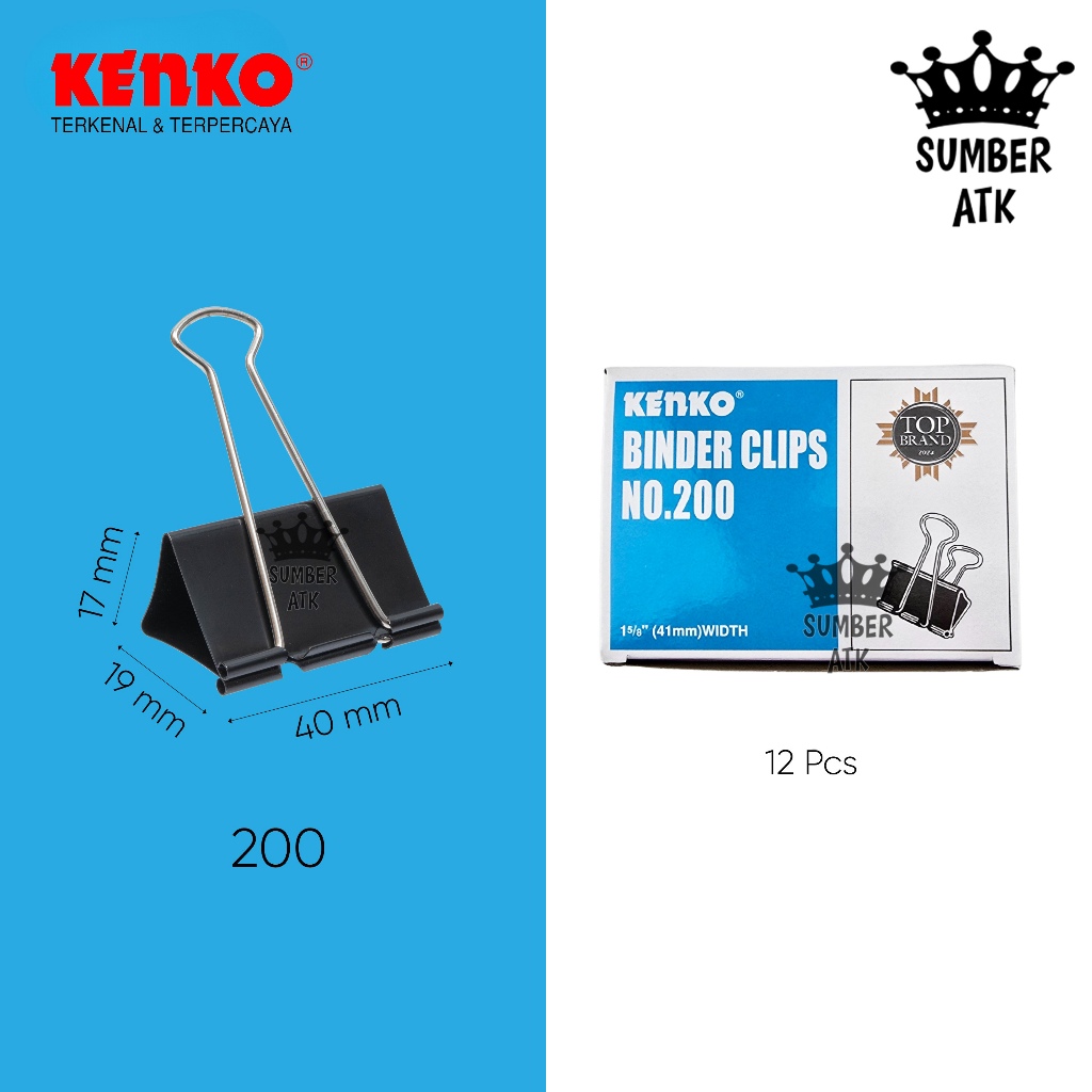 

BINDER CLIP KENKO No.200 BINDER CLIP / PENJEPIT KERTAS / KLIP BINDER