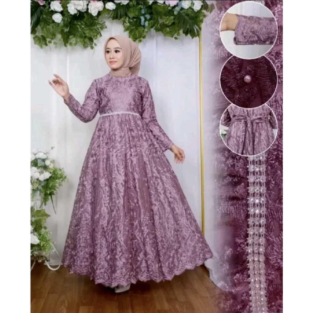 (TERBARU) Arunika Butik MAXI LESYA (M L XL XXL XXXL) GAMIS BRUKAT BUSUI GAMIS TERLARIS GAMIS PESTA K