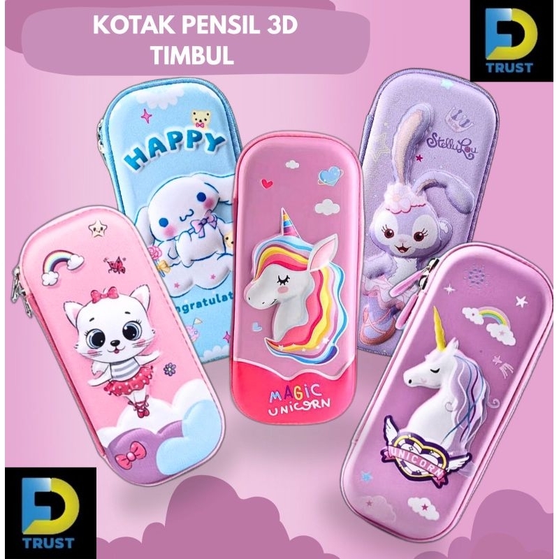 

kotak pensil, Kotak Pensil Aesthetic Sanrio 3D Timbul Terbaru - Stationery