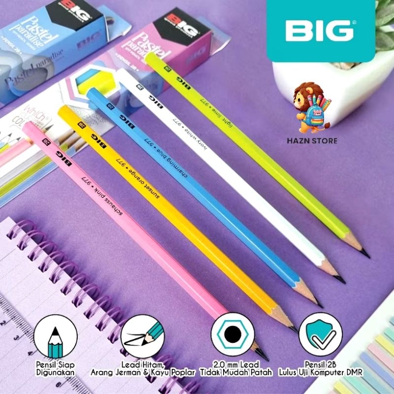 

BIG 12 Pcs Pensil 2B Pastel Paradise Warna Elegan Graphite Pencil Extra Dark Premium Quality