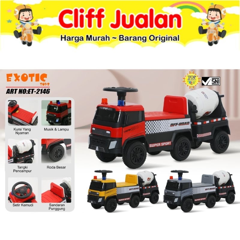 CLIFF JUALAN MOBIL MOBILAN ANAK RIDE ON EXOTIC ET 2147 ( MOBIL SPRINKLER) , ET 2146 ( TRUK MOLEN), E