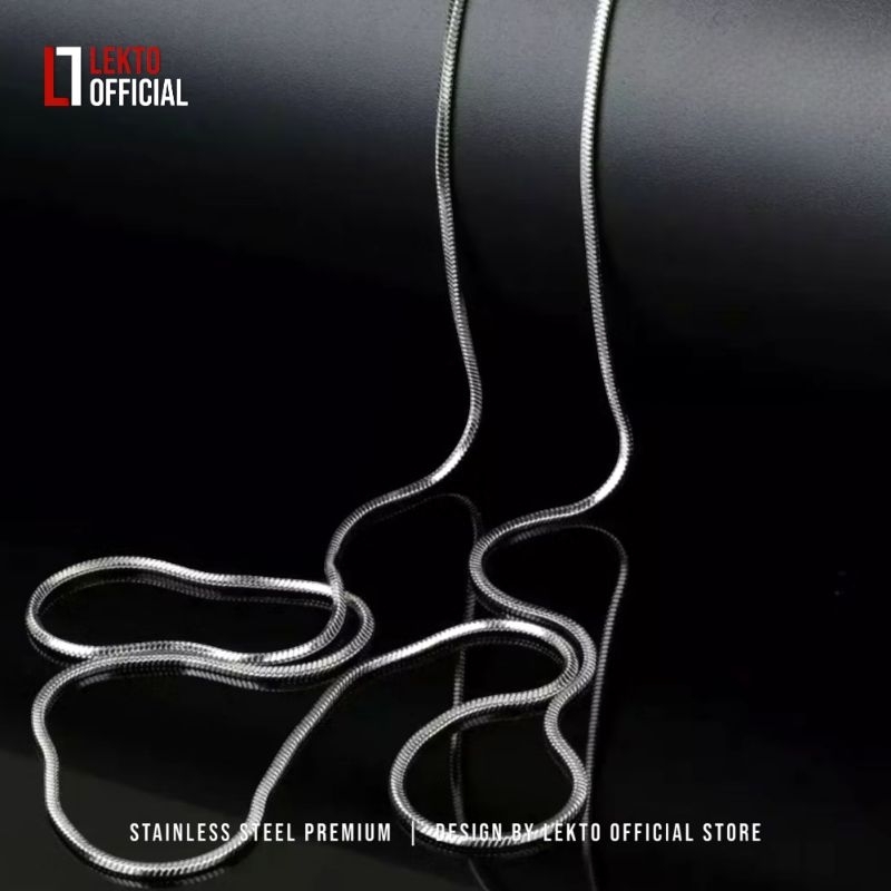 BEST SELLER Kalung Titanium Pria Anti Karat Silver Asli Original Wanita Perak Putih Model Kotak