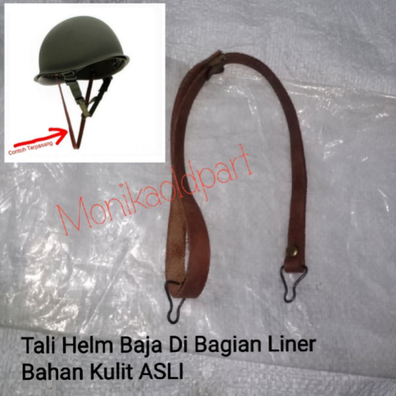 Tali Helm Baja Tentara Bagian Liner Helm M1 Bahan Kulit Asli Reproduksi Baru Stock Lama NOS