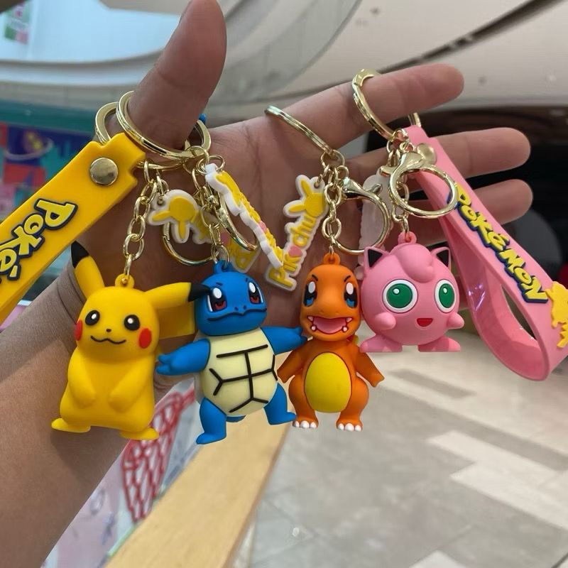 KC0111-  Gantungan kunci Pikachu/Pokemon Lucu / Souvenir Keychain cocok untuk tas, ransel, motor, mo