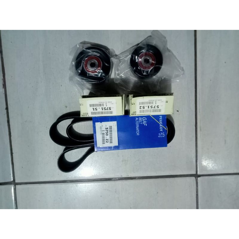 satu set roller tensioner fanbelt Peugeot 206 dan fanbelt Peugeot 206
