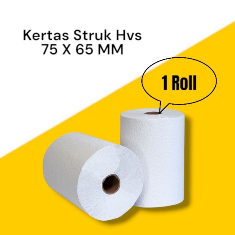 

Kertas struk kasir hvs 1 ply 75x65 mm struk kasir