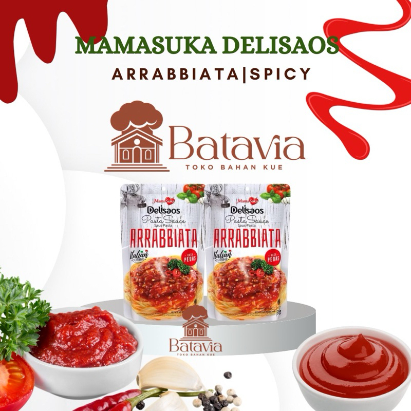 

MamaSuka - Spicy Arrabiata 315 gr | Saus Pasta Spicy Arrabbiata 315gr Mamasuka Delisaos