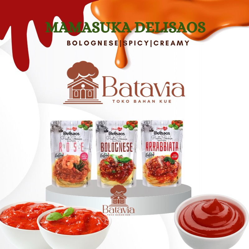 

Mamasuka Delisaos Saus Spaghetti Bolognese Spicy Arrabbiata Creamy Rose 315g