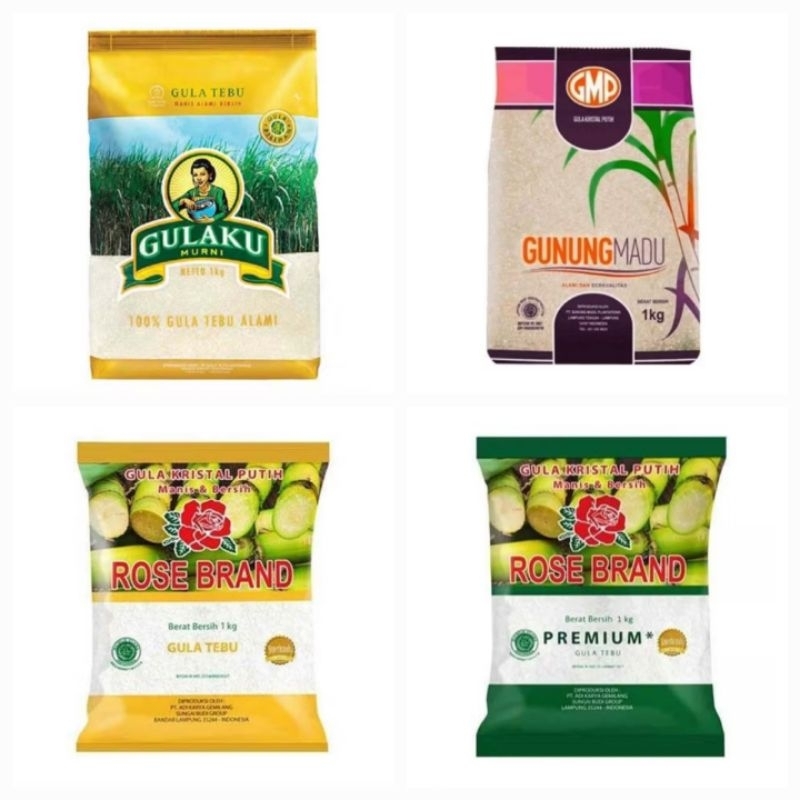 

Gula putih 100% gula murni tebu berat 1kg