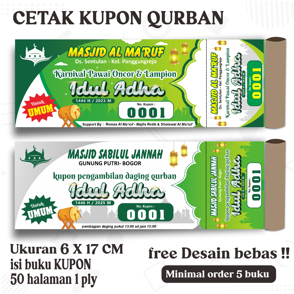Cetak Kupon Qurban, Cetak kupon idul Adha 2025