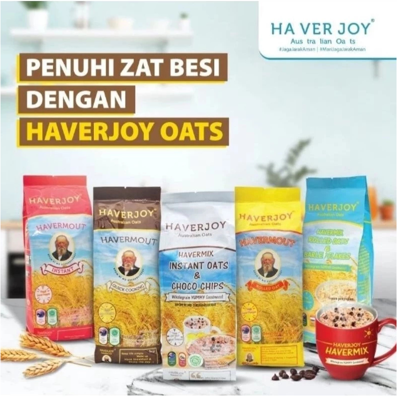

[HALAL] HAVERJOY OATMEAL 1 KG /AUSTRALIA OAT HAVERMOUT/SARAPAN INSTAN OATS INSTANT & HAVERJOY OATS CHOCO CHIPS 1 KILO QUICKCOOK ROLLED