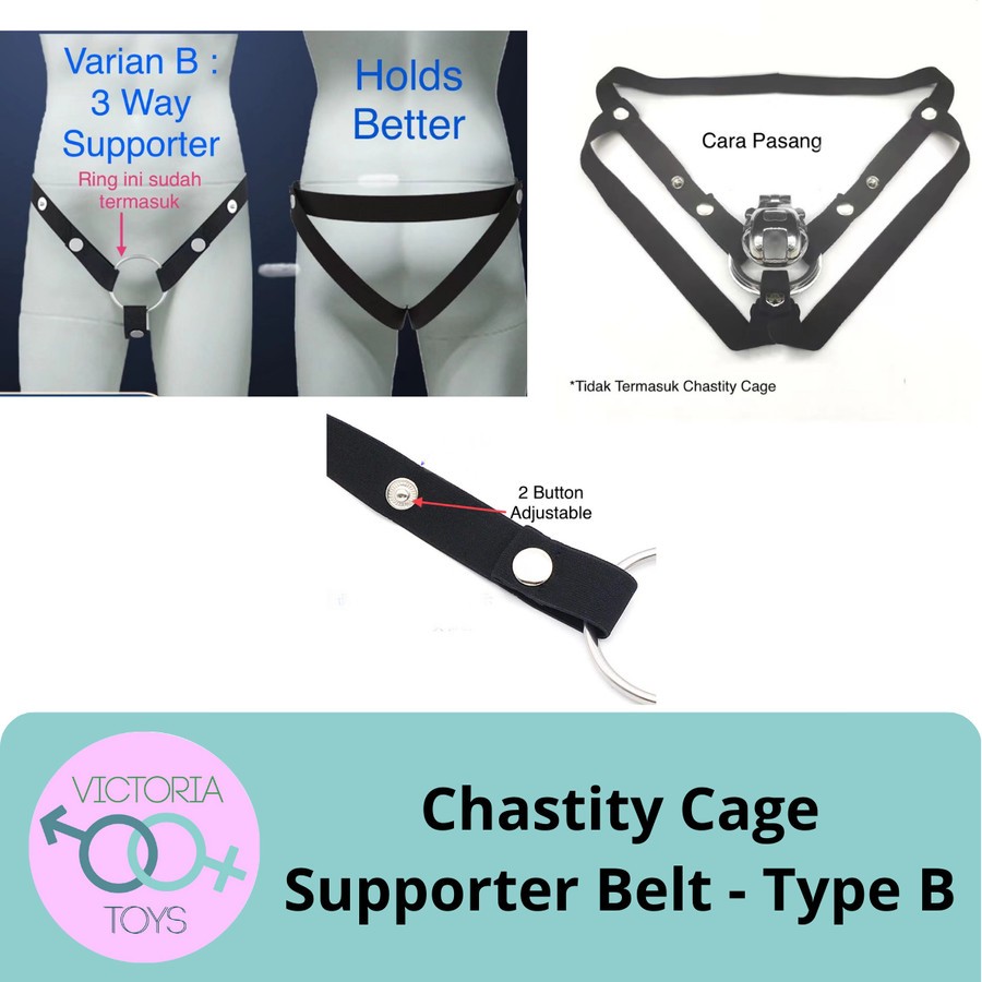 Chastity Cage Lock A Cock Supporter Belt - Tali Penyangga Cage