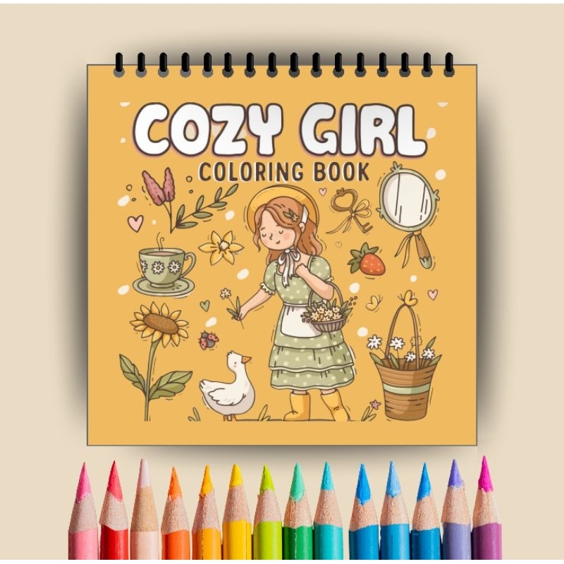COZY GIRL | COLORING BOOK FOR ADULTS | COLORING BOOK AESTHETIC | BUKU MEWARNAI ANAK | BUKU MEWARNAI 