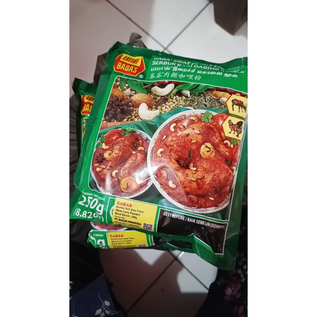 

Babas Kari Daging 250gr – Bumbu Kari Instan Halal, Tanpa MSG & Pengawet