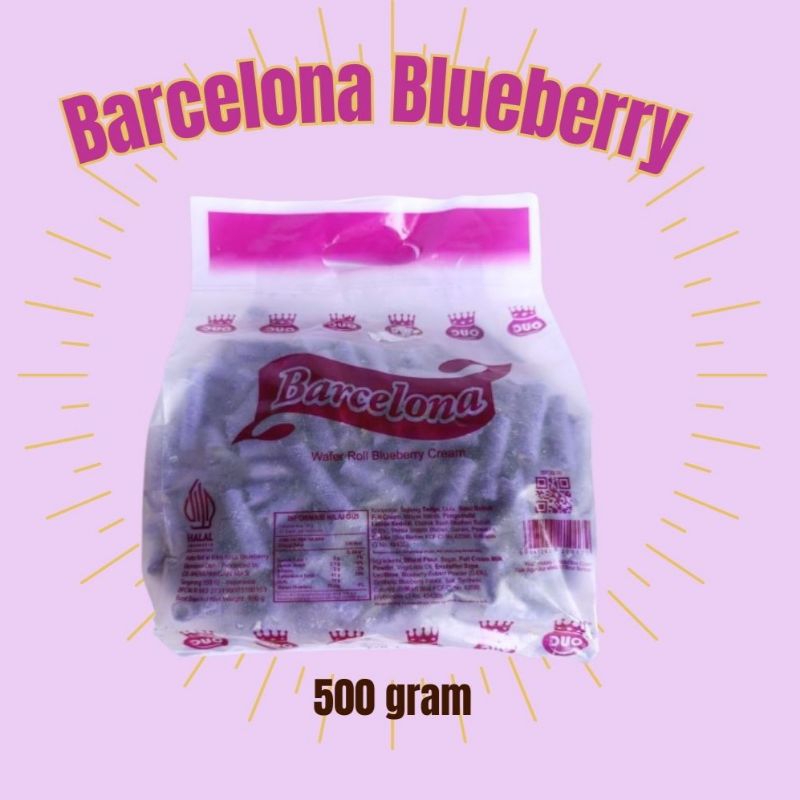 

Barcelona wafer stik roll rasa blueberry 500 gram