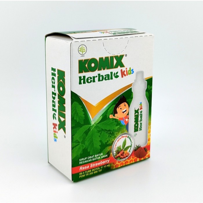 KOMIX HERBAL KIDS STRAWBERRY 10 ML 4 BOTOL - Herbal
