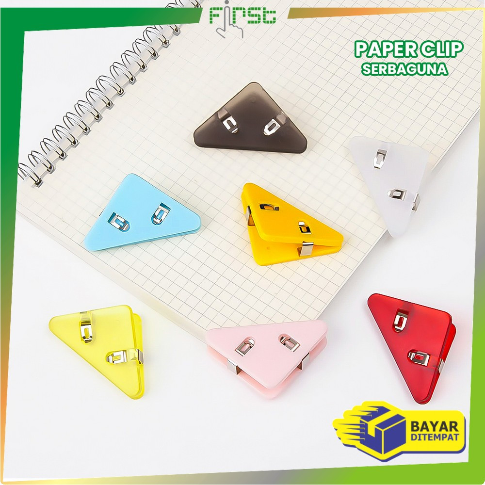 

FH-A119 Paper Clip Segitiga Warna Warni aesthetic Klip Sudut Jepitan Buku Akrilik / Penjepit Kertas Clips Book dan Paper Corner Plastik Serbaguna