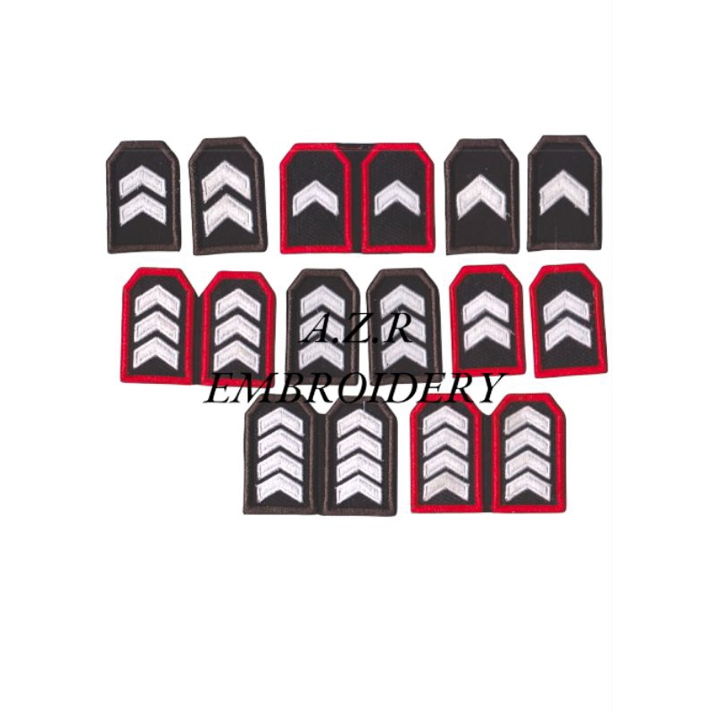 Bordir Pangkat PDL POLRI Timbul 3D BRIPDA/BRIPTU/BRIGADIR/BRIPKA List merah/coklat