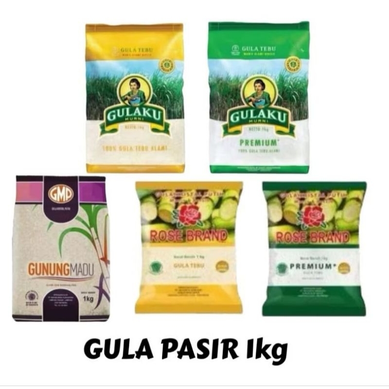 

Gula kemasan 1 kg / Gula Rose Brand / Merk Acak 1 kg