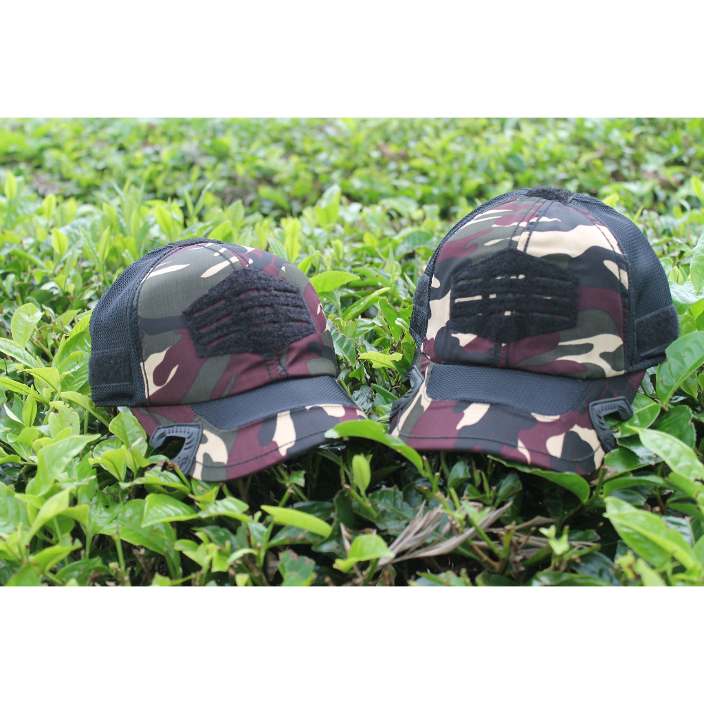 Topi Tactical Coak Loreng Banser Variasi mesh Hitam