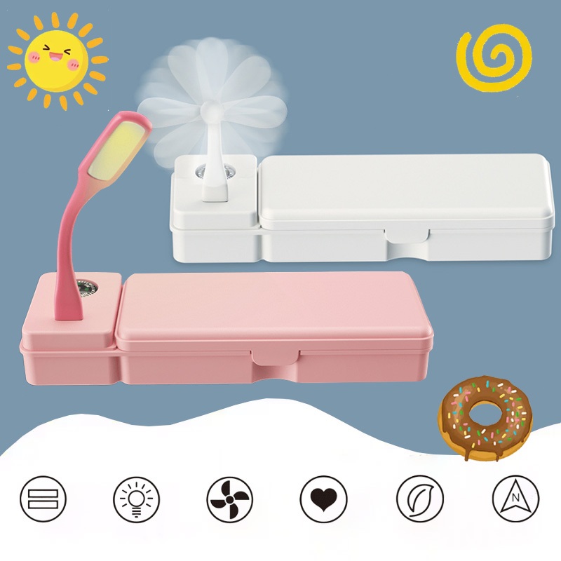 

Kotak Alat Tulis Multifungsi 3IN1 Kipas Angin/Lampu Meja Tempat Pensil / Kotak Pensil Kreatif