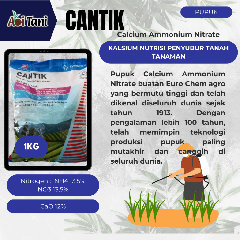PUPUK CANTIK 1 KG CALCIUM AMMONIUM NITRAT