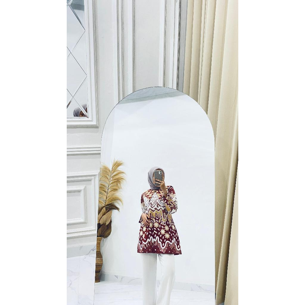 Baju Batik Wanita Modern Atasan Batik Kerja Kantor Wanita Model Terbaru 2025