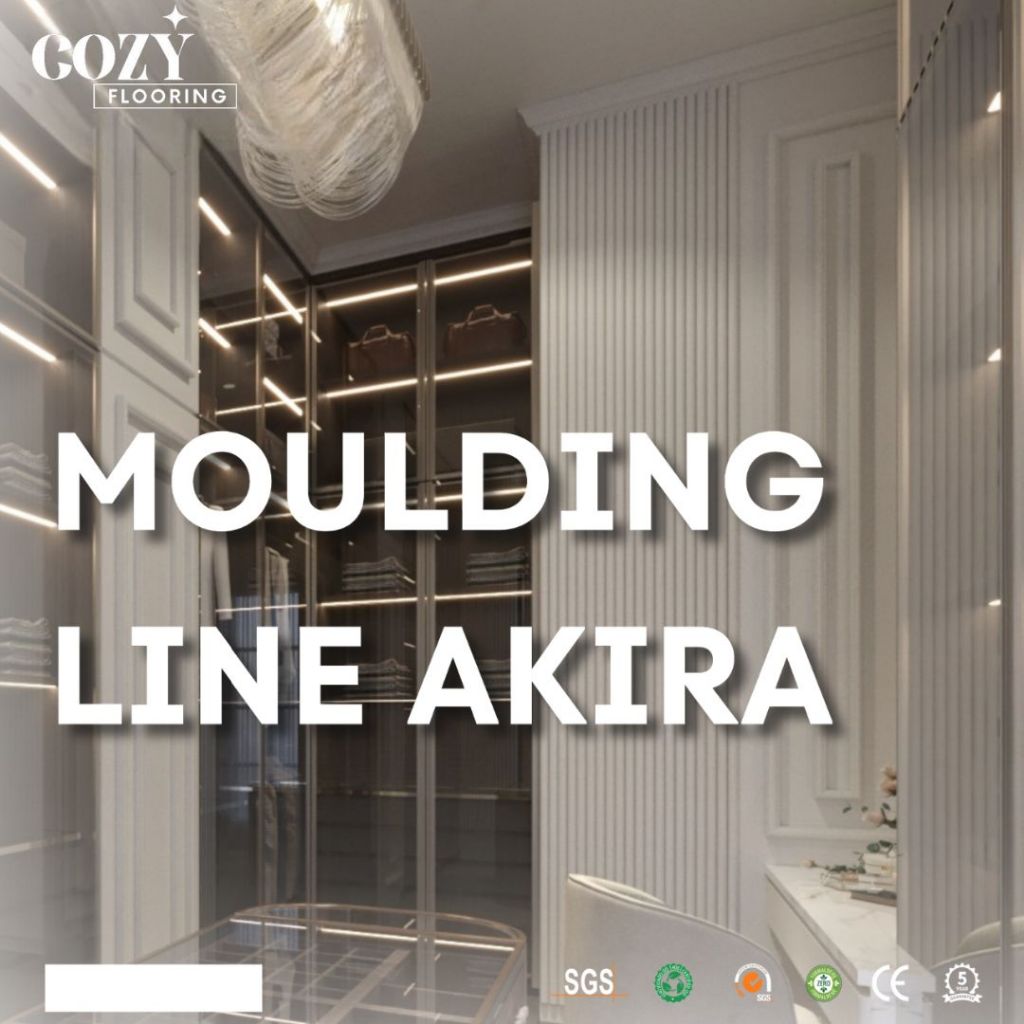 Wall moulding pvc | moulding line akira warna putih dinding