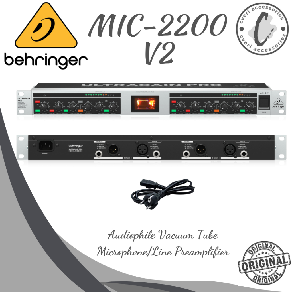 BEHRINGER MIC2200 2-channel Vacum Tube Microphone Preamp Original MIC-2200