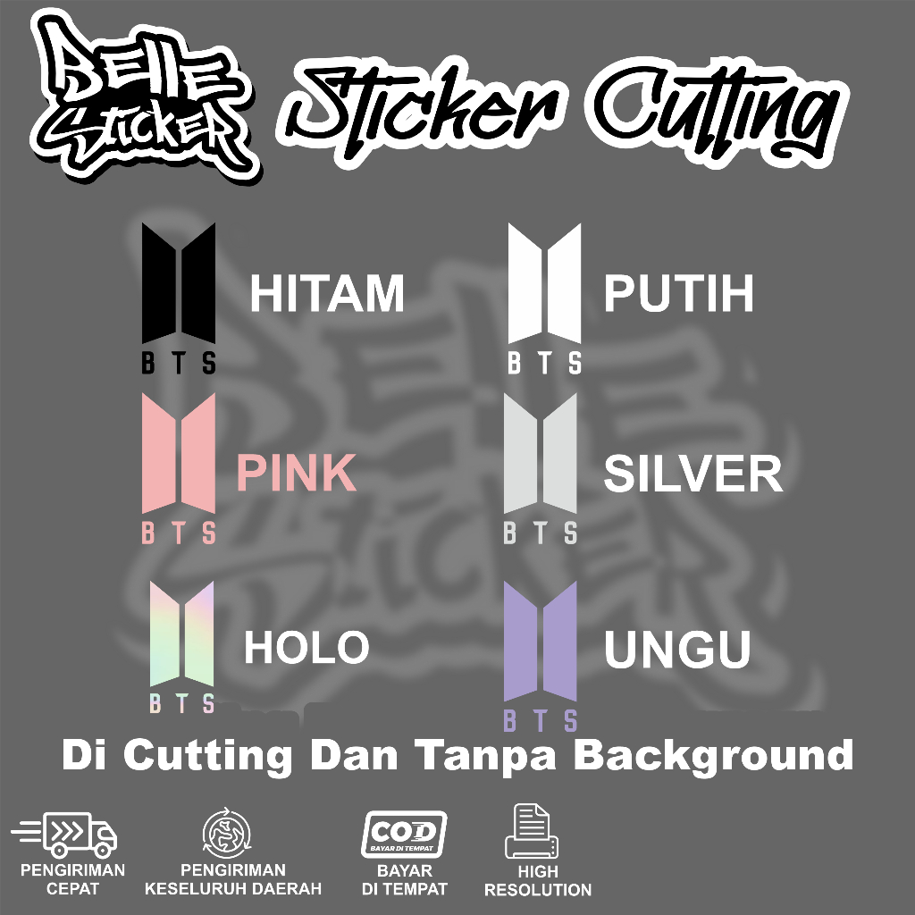 Cutting Stiker logo BTS ARMY Sticker Kaca Mobil Stiker Body Mobil Motor sticker BTS ARMY