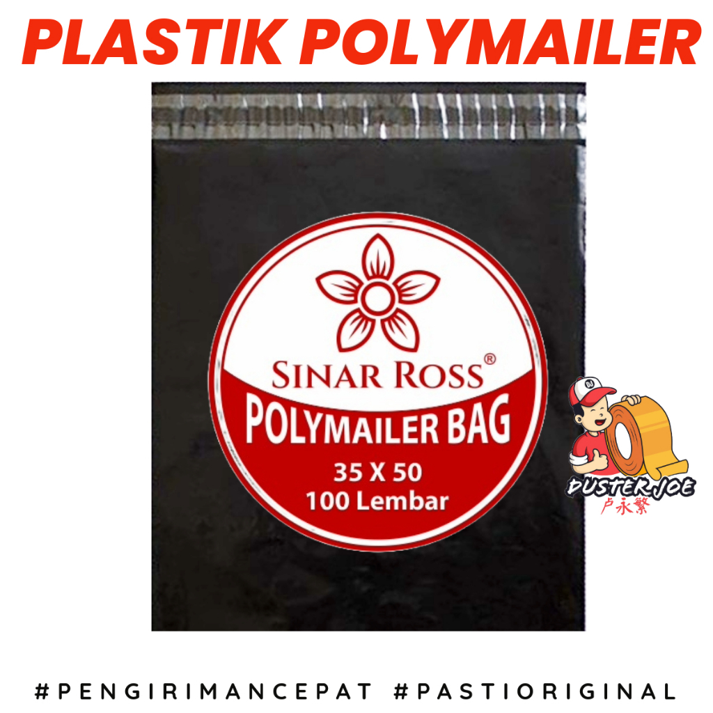 

SLM7 Polymailer 35x50 Sinar Ross Isi 100 Plastik Packing Hitam Per 1 Ikat