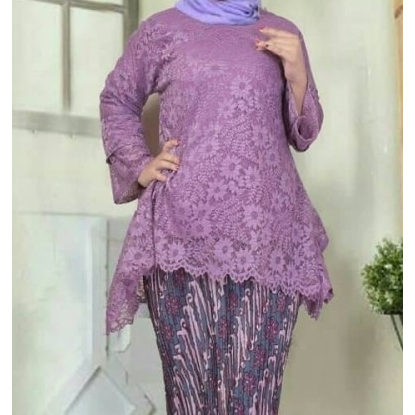 ( HARGA PROMO 8.8 ) ATASAN RINJANI JUMBO / BAJU WANITA KEBAYA RINJANI / BRUKAT KEBAYA KALONG WARNA L