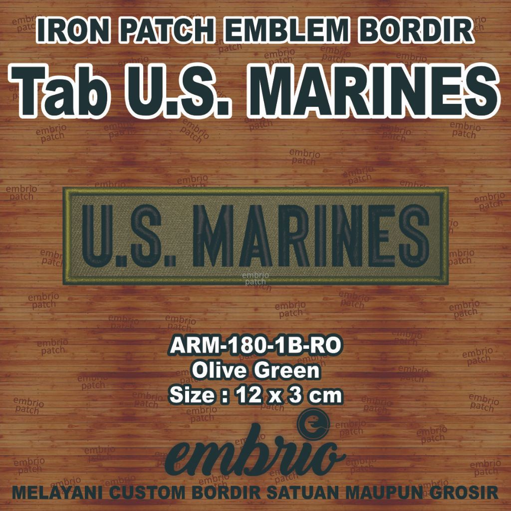 ARM-180-1B-RO Name tag US MARINE patches tab emblem bordir us marines military tactical tentara angk