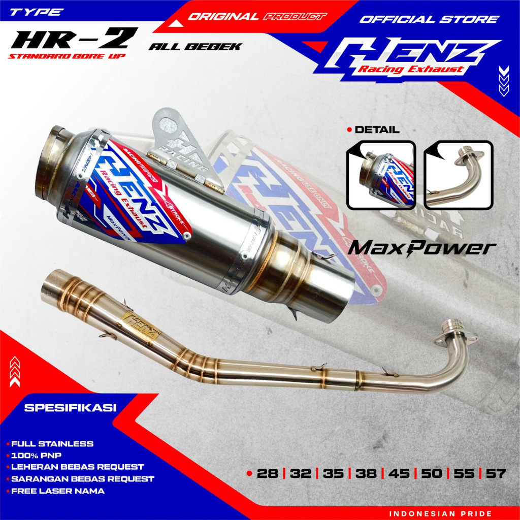 Knalpot Samping Footstep standar Jupiter-z HR-1 & HR-2 Henz Racing Exhaust
