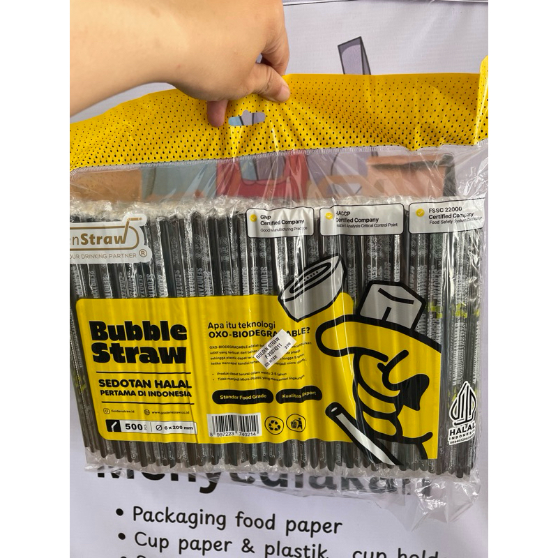 straw bubble 620 hitam / sedotan hitam